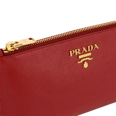 prada red leather clutch|prada purses.